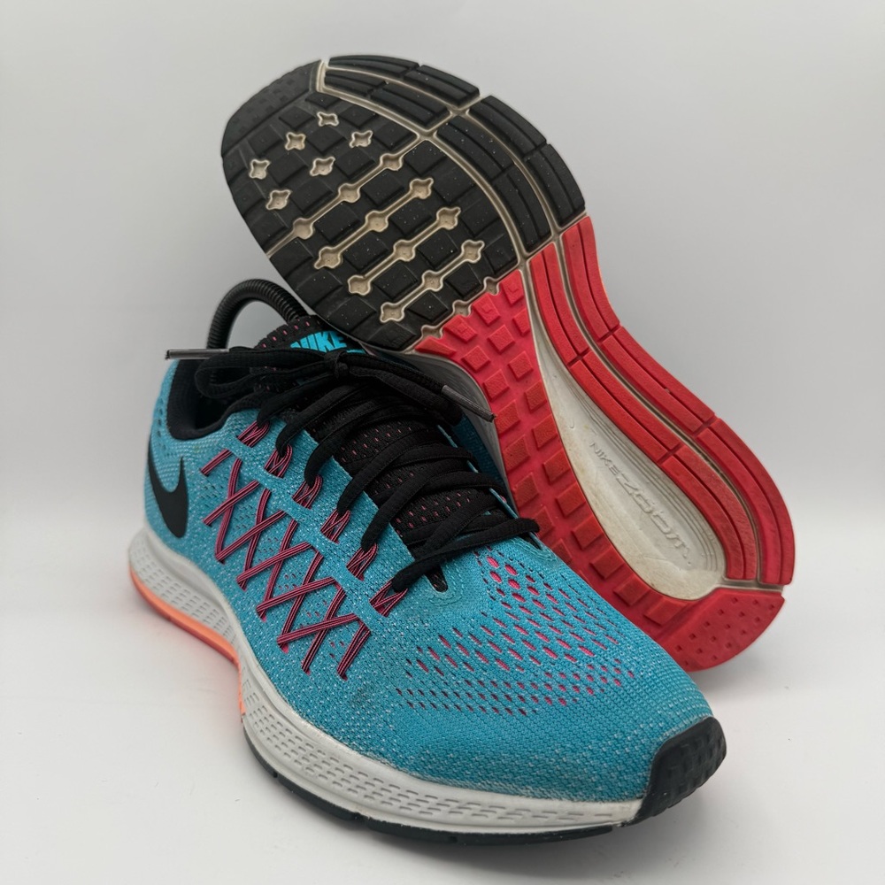 Women’s Nike Air Zoom Pegasus 32 Blue‎ Red Pink Athletic Running Shoes Size 9